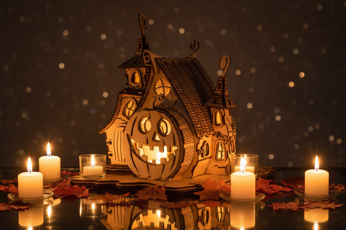Halloween hus – stearinlys